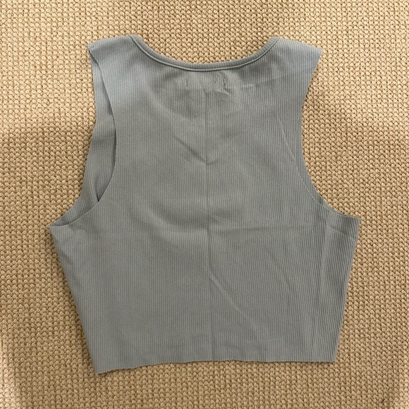 Blue Ribbed Knit Top - Picture 4 of 4